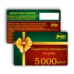 Сертификат подарочный Элвес 5000 рублей в Тольятти
